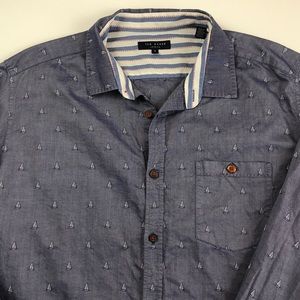 Ted Baker London Blue Boat Nautical Collared Shirt